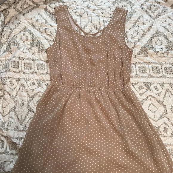 Cage back mini dress with polka dots and pockets - Picture 1 of 4